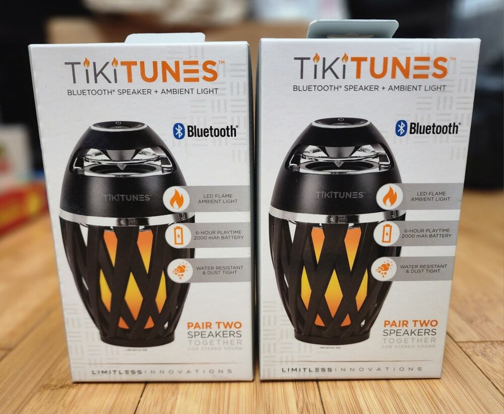 2 TikiTunes 5-Watt Wireless Indoor/Outdoor Portable Speaker & Ambient LED Bundle